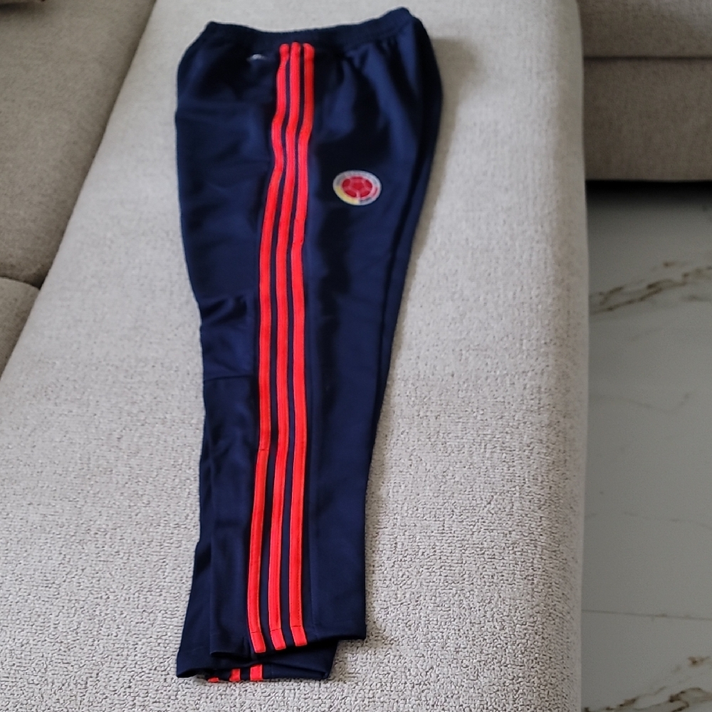 NEW COLOMBIAN TRAINING SOCCER PANTS ADIDAS POLYESTER MEN SZ M